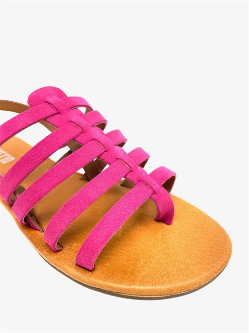 Sandalo donna con listini IL LACCIO | 5493CAMOSCIOFUXIA